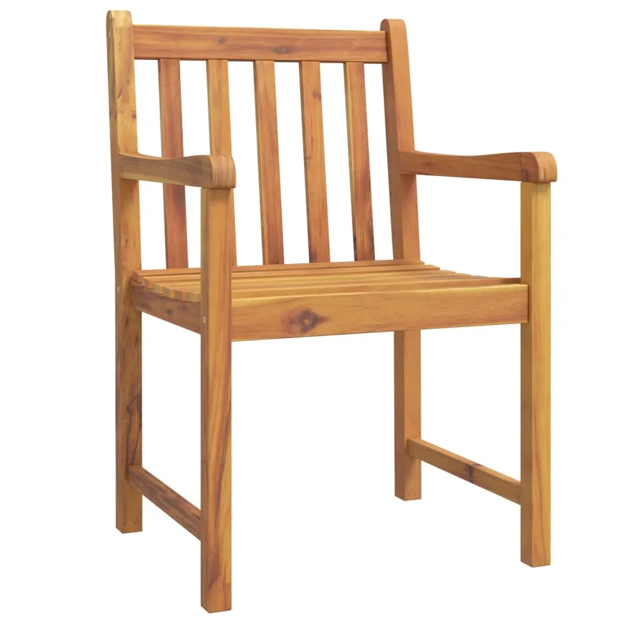 Chaises de jardin 4 pcs Naturel Bois d'Acacia Massif Empilable - 3