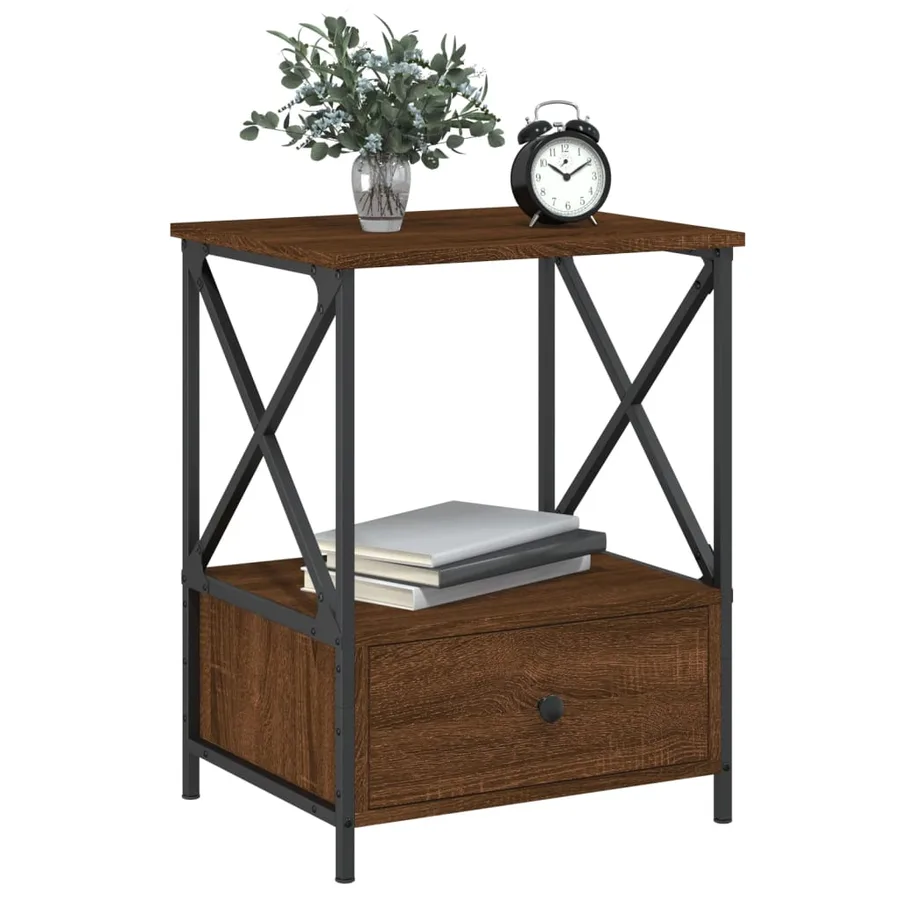 Tables de chevet 2 pcs chêne marron 50x41x65 cm bois ingénierie - 3
