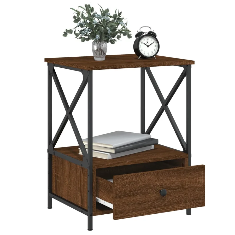 Tables de chevet 2 pcs chêne marron 50x41x65 cm bois ingénierie - 4