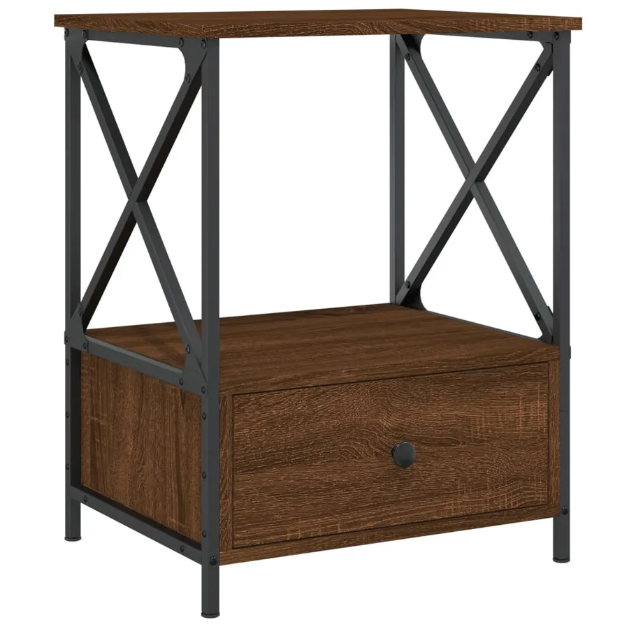 Tables de chevet 2 pcs chêne marron 50x41x65 cm bois ingénierie - 5