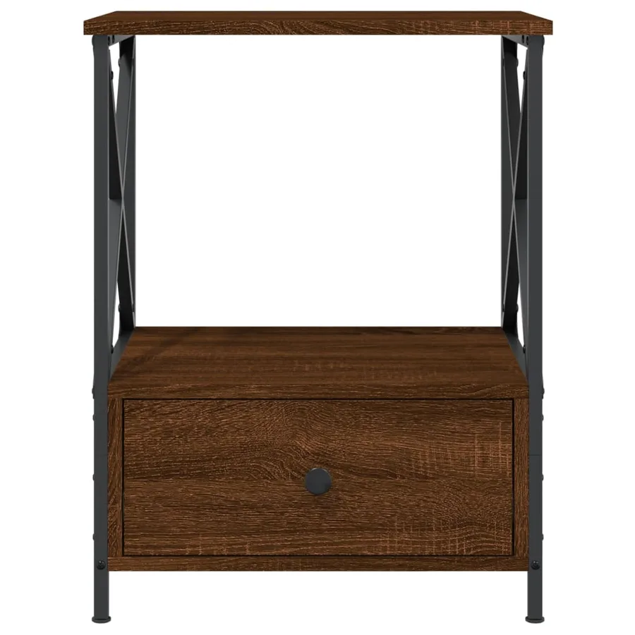 Tables de chevet 2 pcs chêne marron 50x41x65 cm bois ingénierie - 6