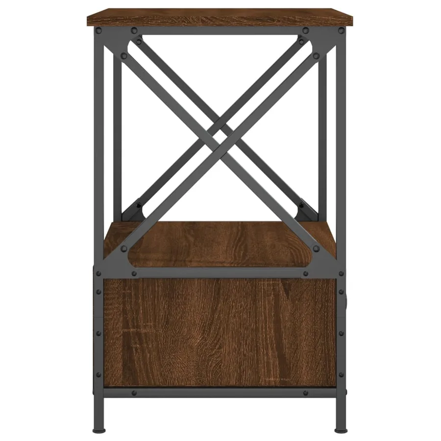 Tables de chevet 2 pcs chêne marron 50x41x65 cm bois ingénierie - 8