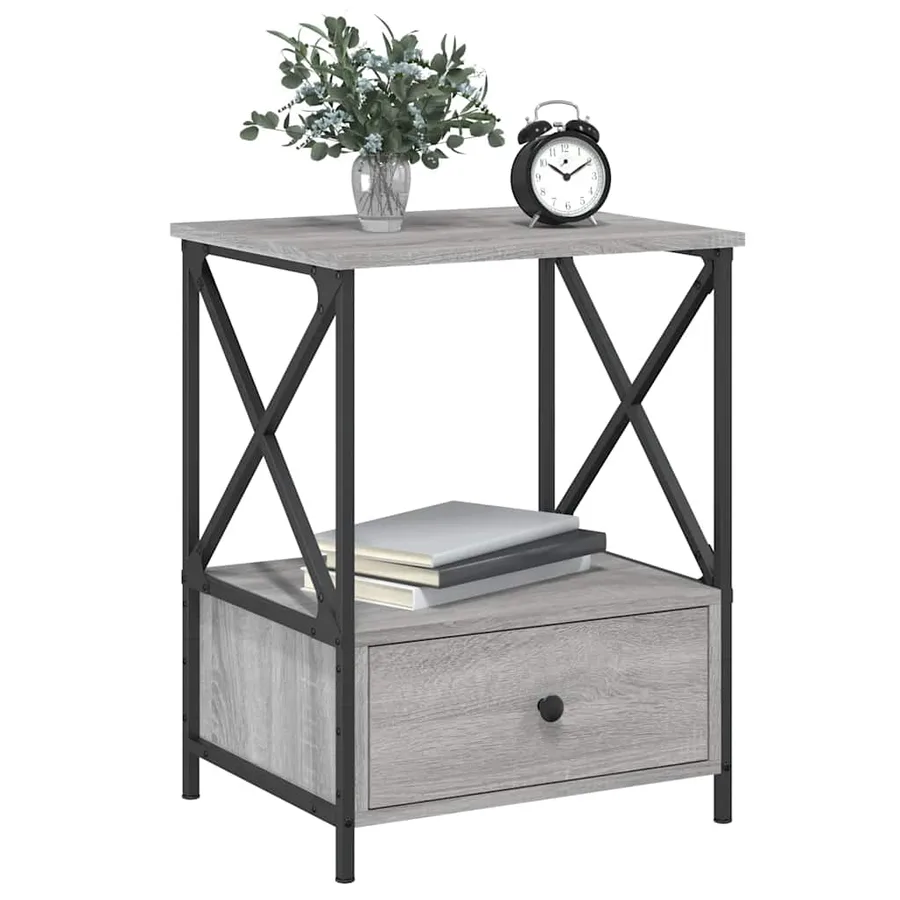 Tables de chevet 2 pcs sonoma gris 50x41x65 cm bois ingénierie - 3