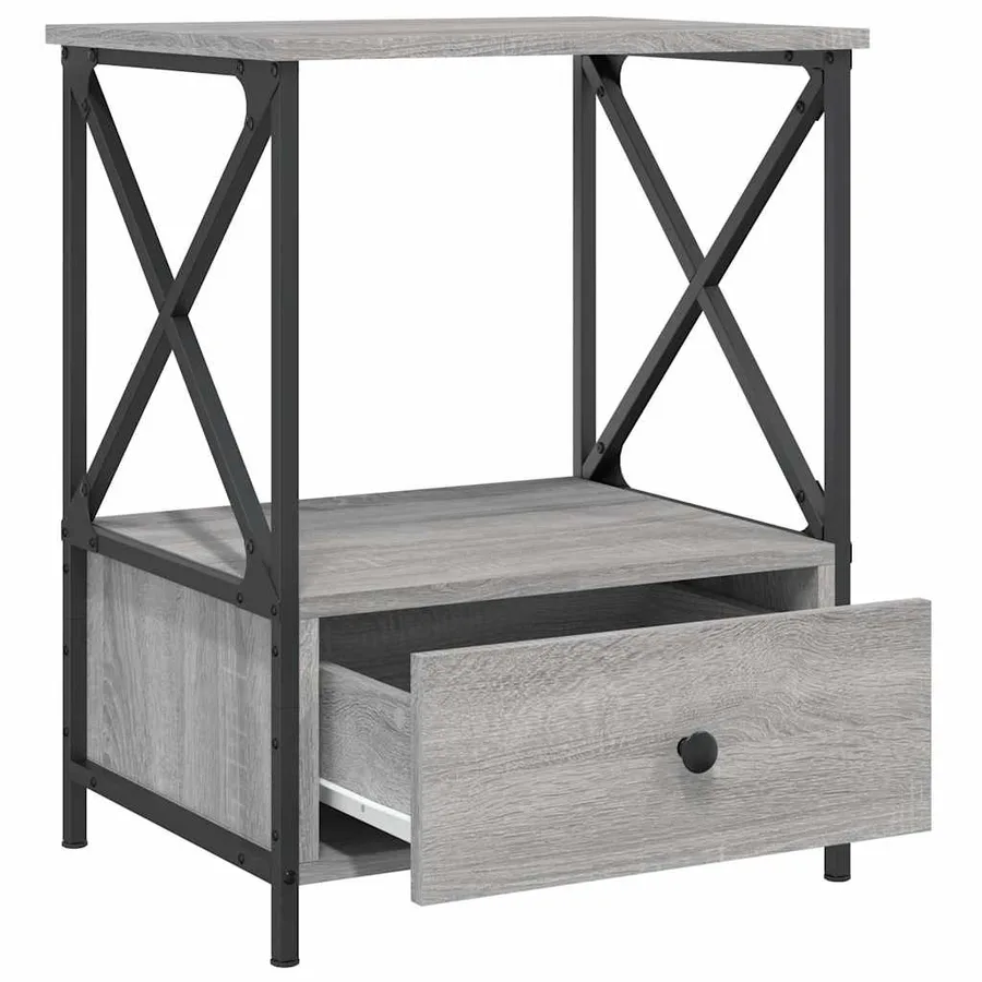 Tables de chevet 2 pcs sonoma gris 50x41x65 cm bois ingénierie - 7