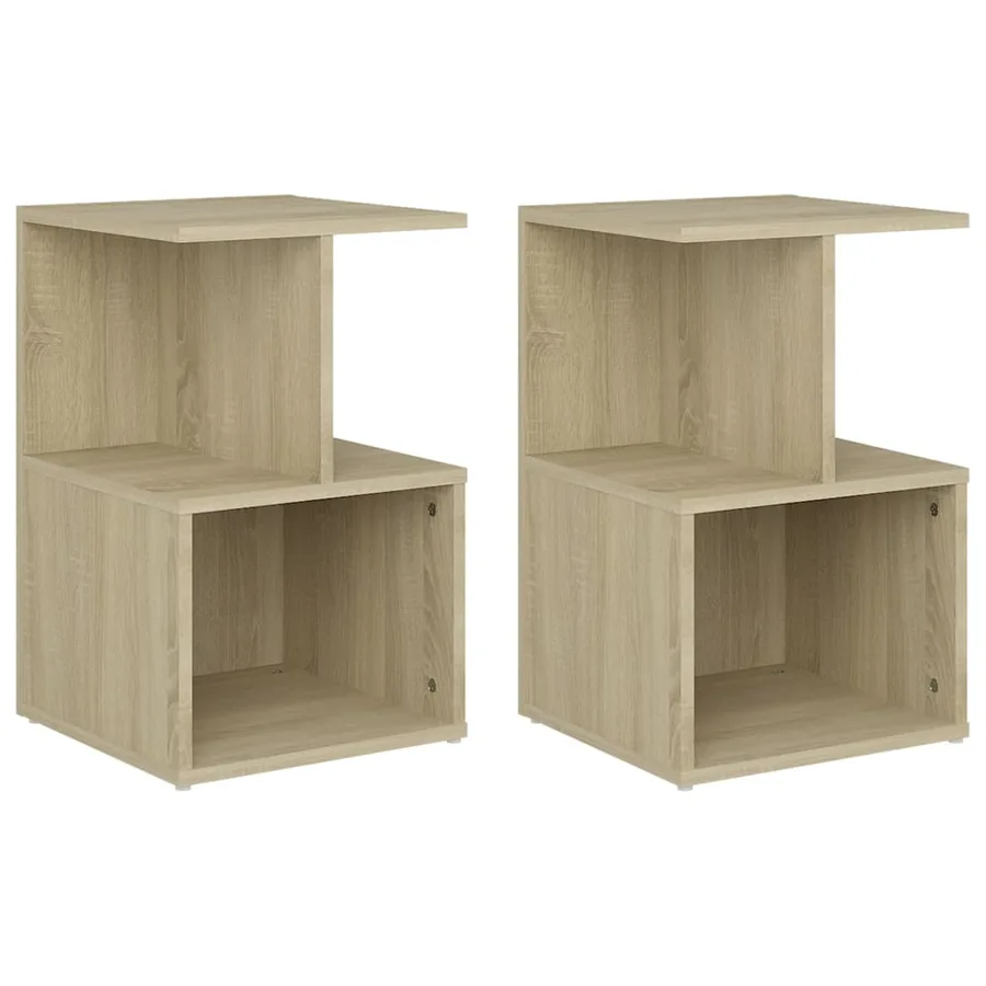 Tables de chevet 2pcs Chêne sonoma 35x35x55cm bois d'ingénierie - 2