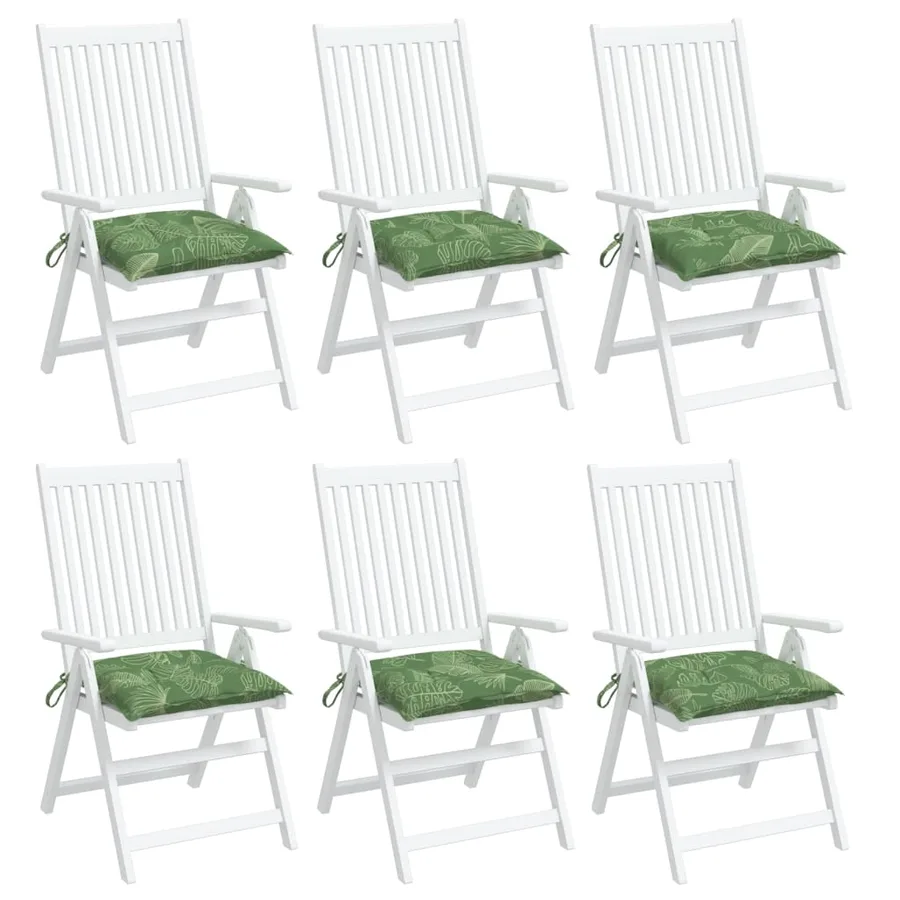 Coussins de chaise lot de 6 à motif de feuilles 40x40x7cm tissu - 4