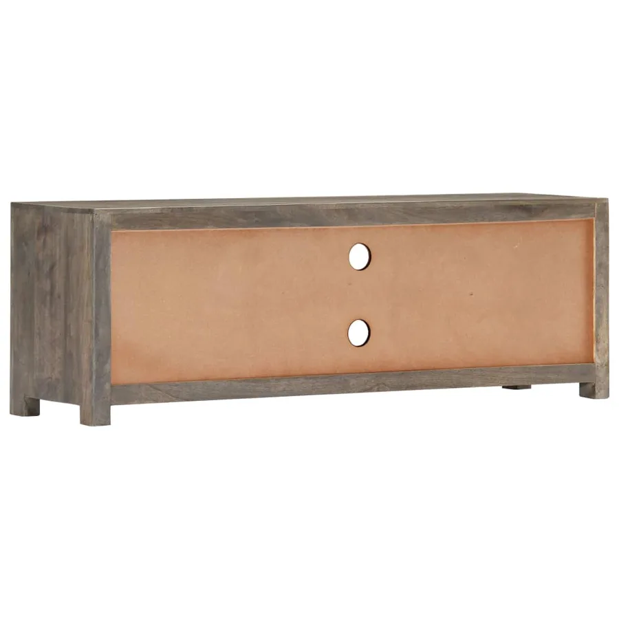 Meuble TV Gris 120 x 30 x 40 cm Bois massif de manguier - 4