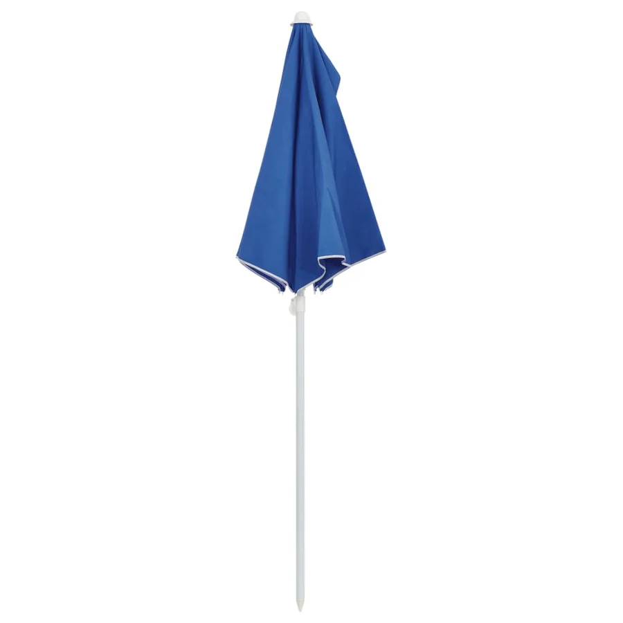 Demi-parasol de jardin avec mât 180x90 cm bleu azuré - 6