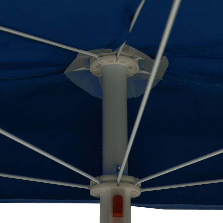 Demi-parasol de jardin avec mât 180x90 cm bleu azuré - 7