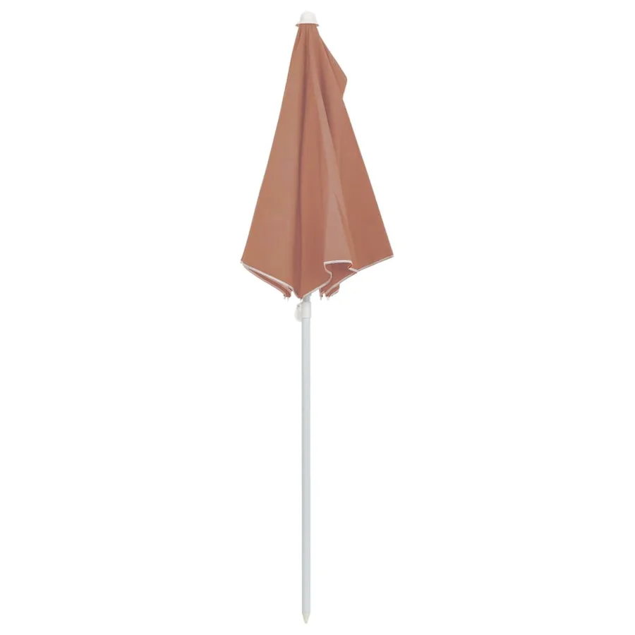 Demi-parasol de jardin avec mât 180x90 cm terre cuite - 6