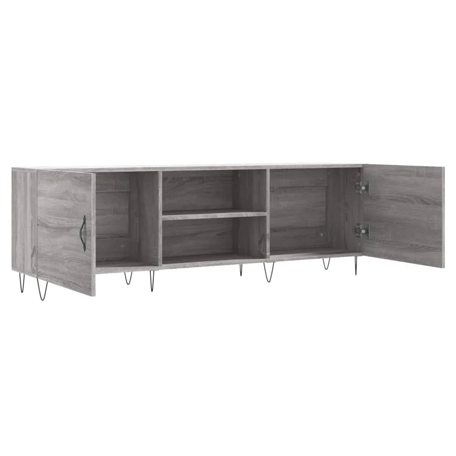 Meuble TV sonoma gris 150x30x50 cm bois d'ingénierie - 6