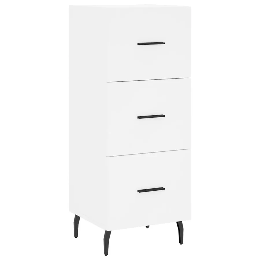 Buffet haut Blanc 34,5x34x180 cm Bois d'ingénierie - 5