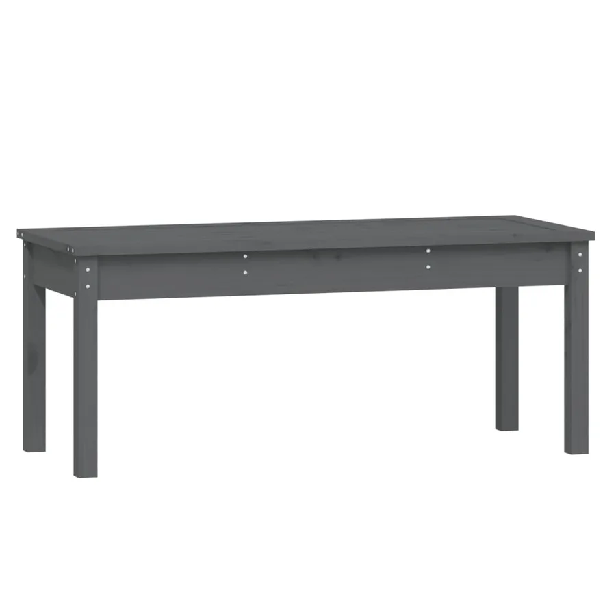Banc de jardin gris 109x44x45 cm bois massif de pin - 2