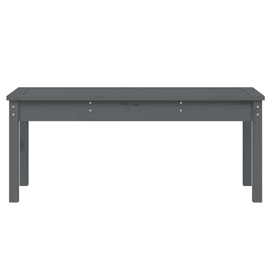 Banc de jardin gris 109x44x45 cm bois massif de pin - 4