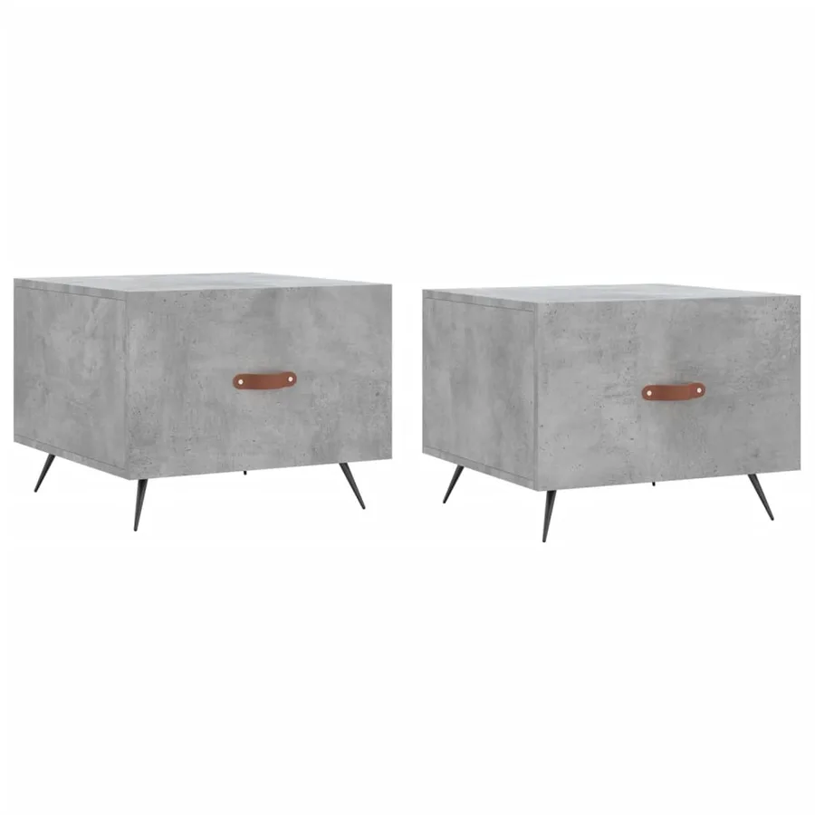 Tables basses 2 pcs gris béton 50x50x40 cm bois d'ingénierie - 2