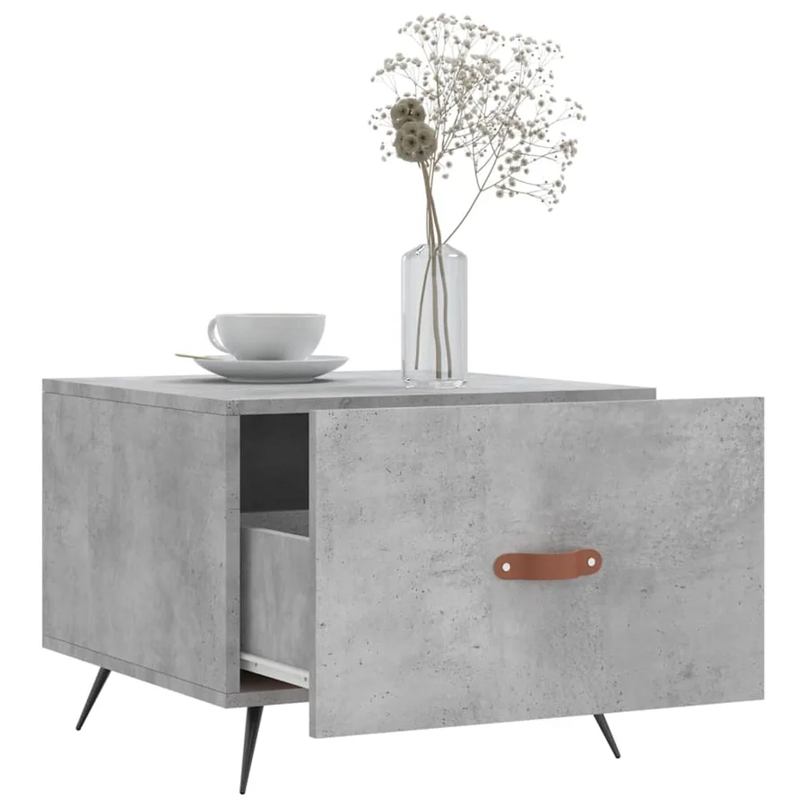 Tables basses 2 pcs gris béton 50x50x40 cm bois d'ingénierie - 4