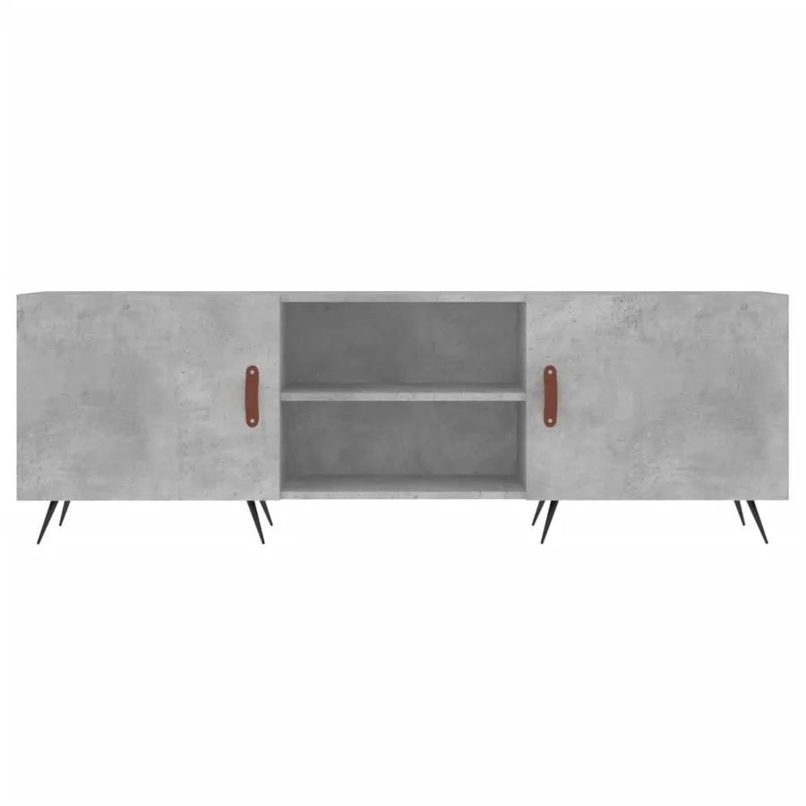 Meuble TV gris béton 150x30x50 cm bois d'ingénierie - 5