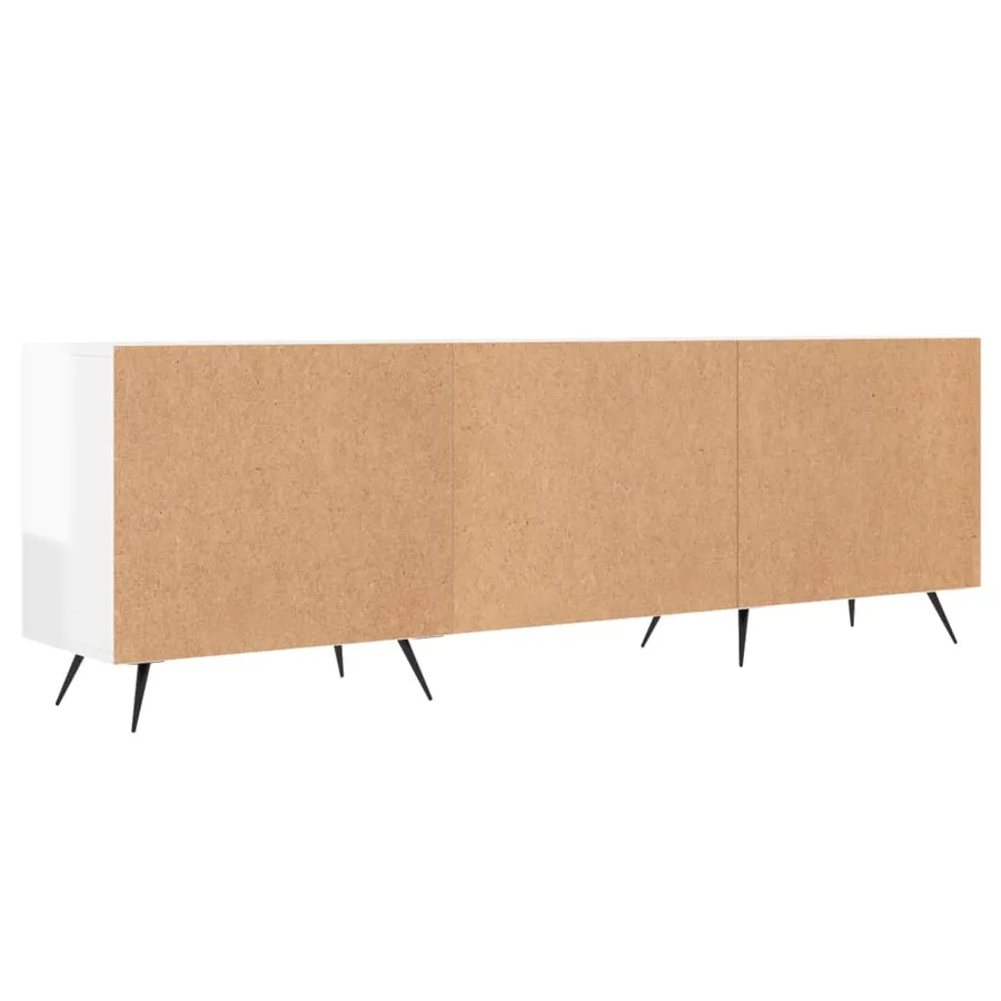 Meuble TV blanc brillant 150x30x50 cm bois d'ingénierie - 8