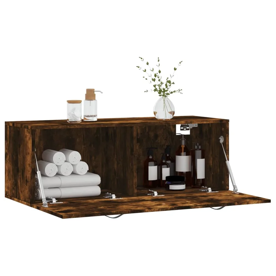 Armoire murale Chêne fumé 100x36,5x35 cm Bois d'ingénierie - 10