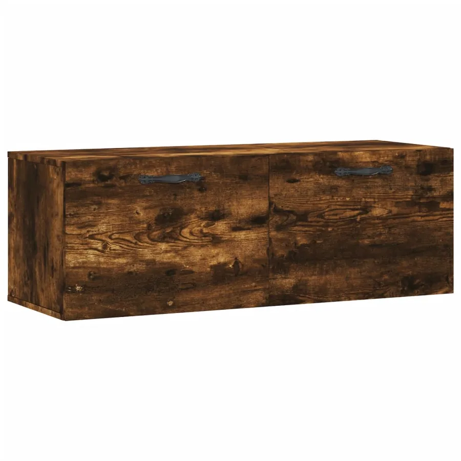 Armoire murale Chêne fumé 100x36,5x35 cm Bois d'ingénierie - 2