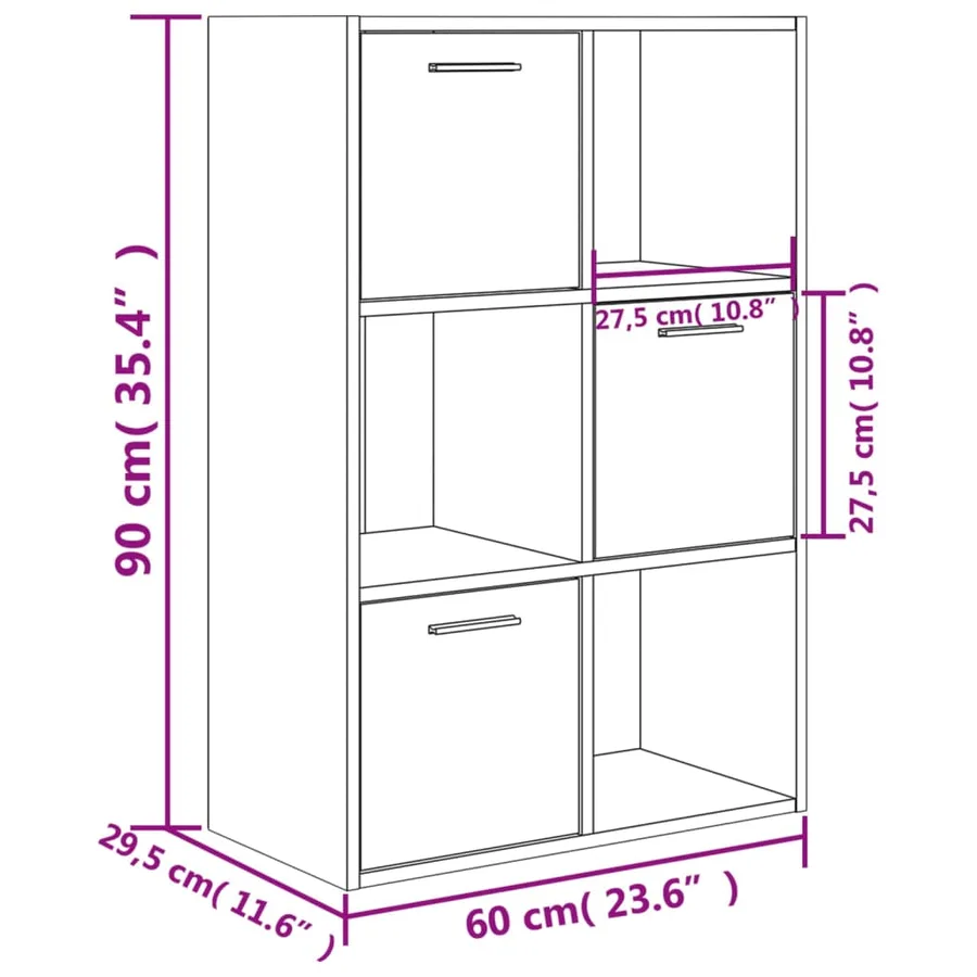 Armoire de rangement Chêne sonoma 60x29,5x90 cm Bois ingénierie - 10