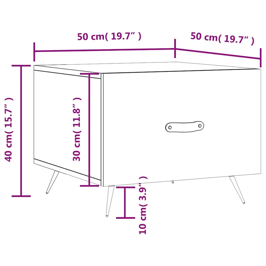 Tables basses 2 pcs chêne fumé 50x50x40 cm bois d'ingénierie - 13