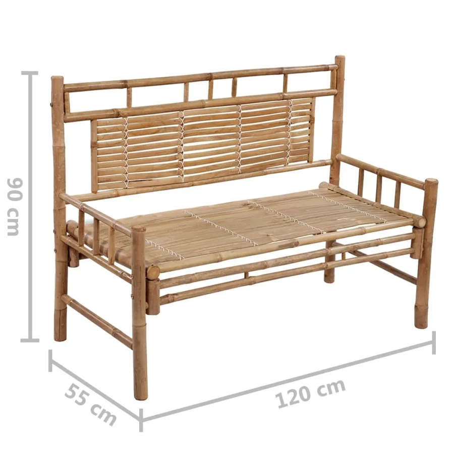 Banc de jardin avec coussin 120 cm Bambou - 8