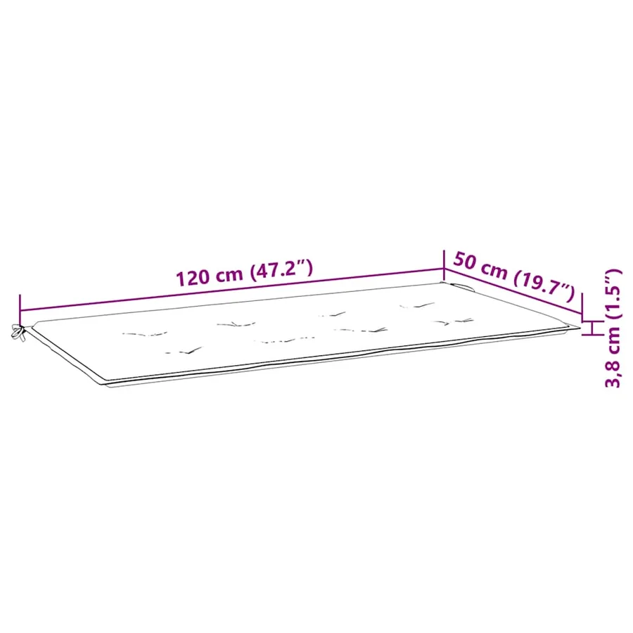 Banc de jardin avec coussin 120 cm Bambou - 9