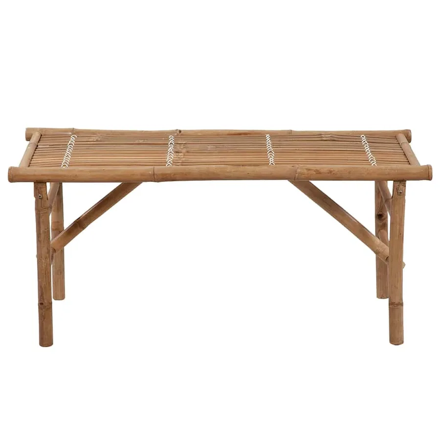 Banc de jardin pliable avec coussin 118 cm Bambou - 3
