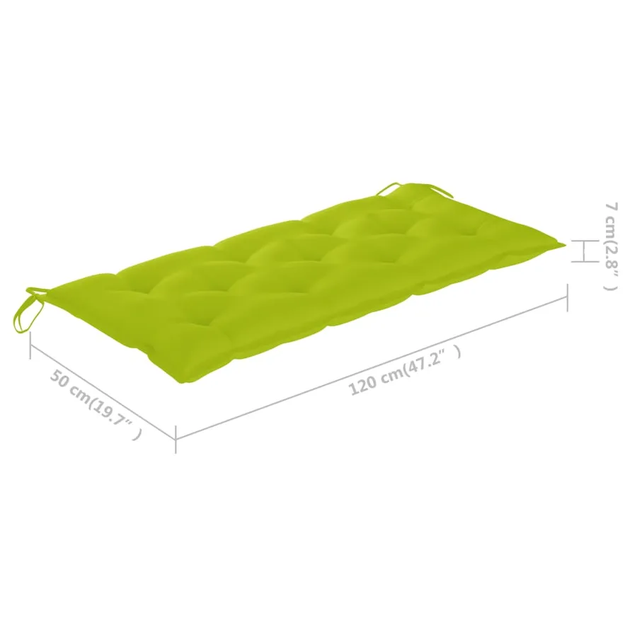 Banc de jardin pliable avec coussin 118 cm Bambou - 9