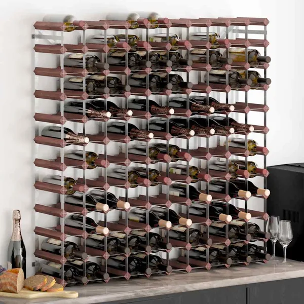 Casier à bouteilles pour 120 bouteilles Marron Bois pin solide