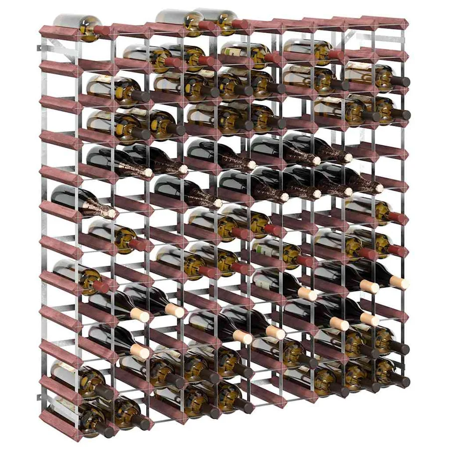Casier à bouteilles pour 120 bouteilles Marron Bois pin solide - 4