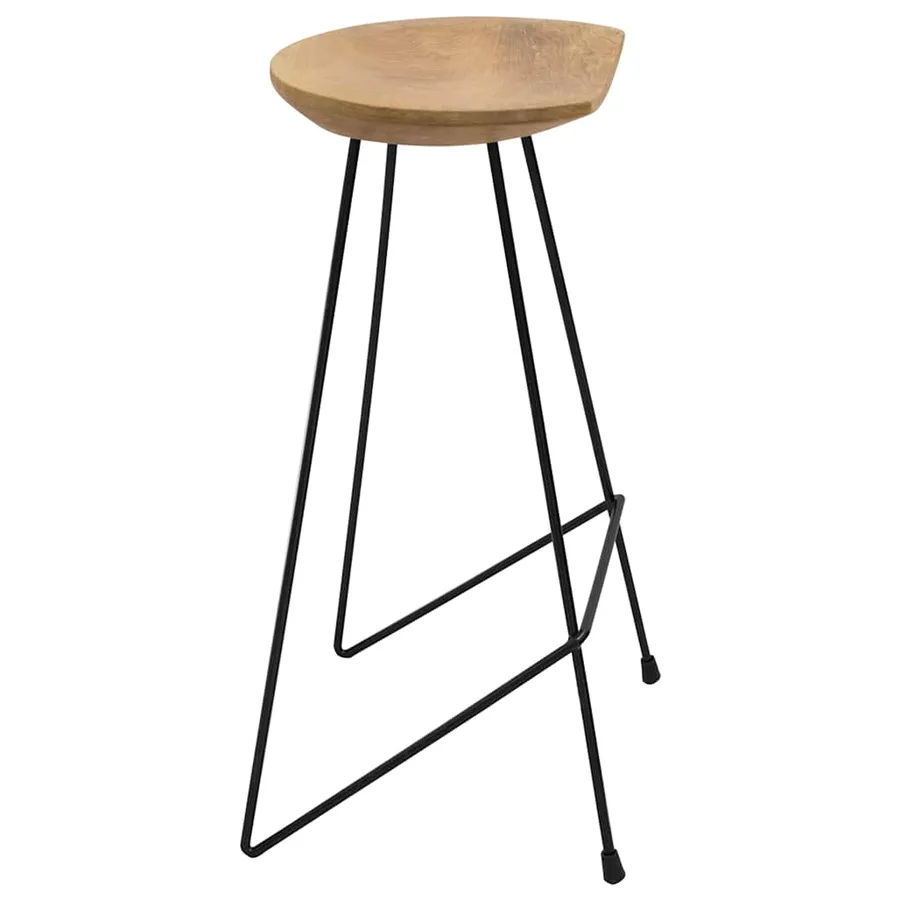 Tabourets de bar lot de 2 bois de teck massif - 5