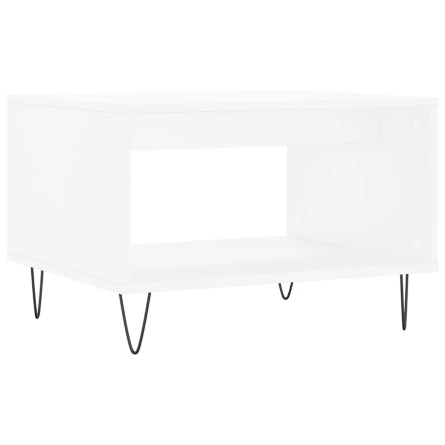 Table basse blanc 60x50x40 cm bois d'ingénierie - 6