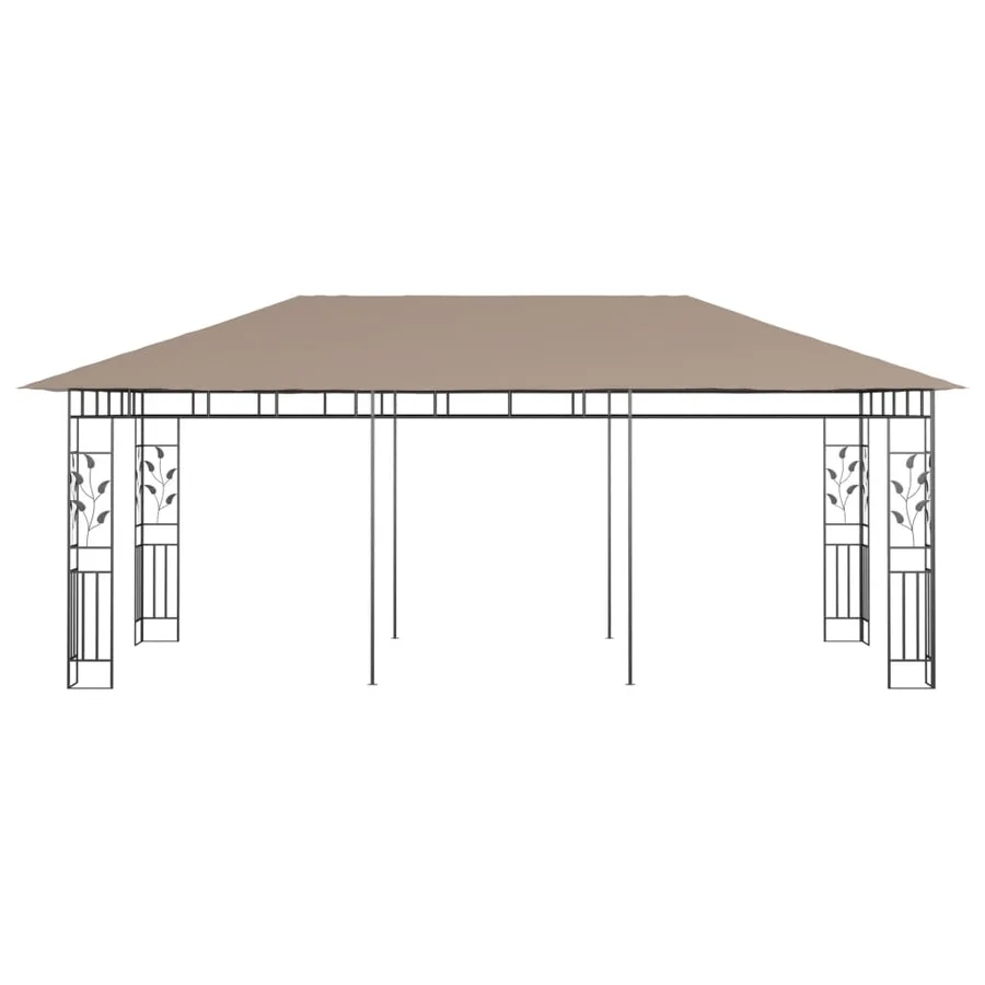 Belvédère avec moustiquaire 6x3x2,73 m Taupe 180 g/m² - 3