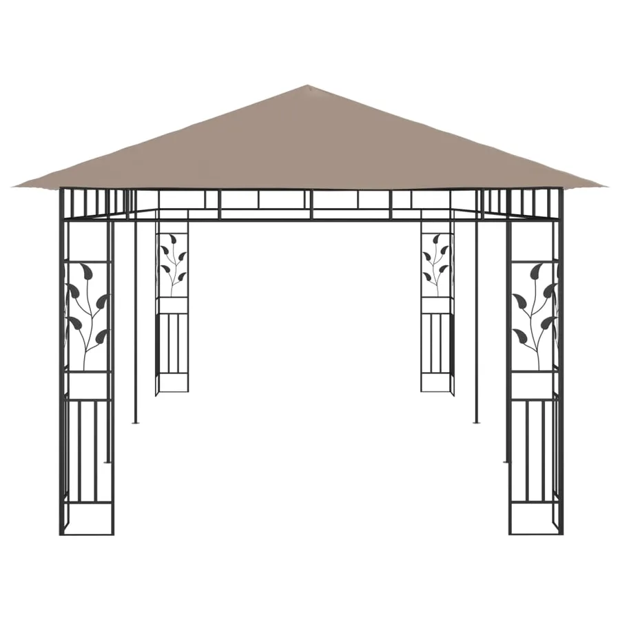 Belvédère avec moustiquaire 6x3x2,73 m Taupe 180 g/m² - 4