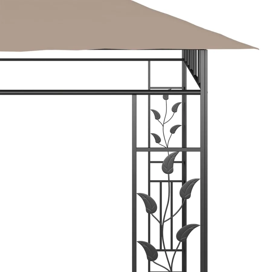 Belvédère avec moustiquaire 6x3x2,73 m Taupe 180 g/m² - 5