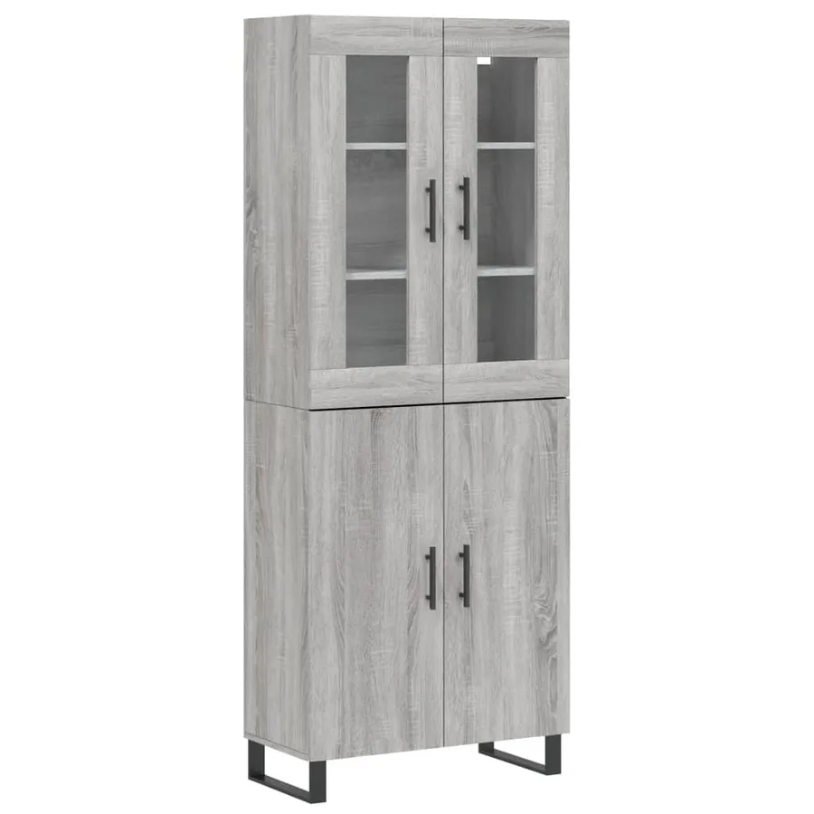 Buffet haut Sonoma gris 69,5x34x180 cm Bois d'ingénierie - 2