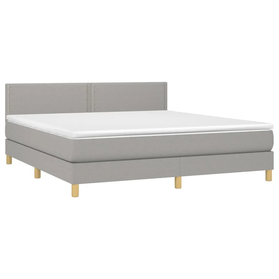 Sommier à lattes de lit avec matelas Gris clair 180x200cm Tissu - 3