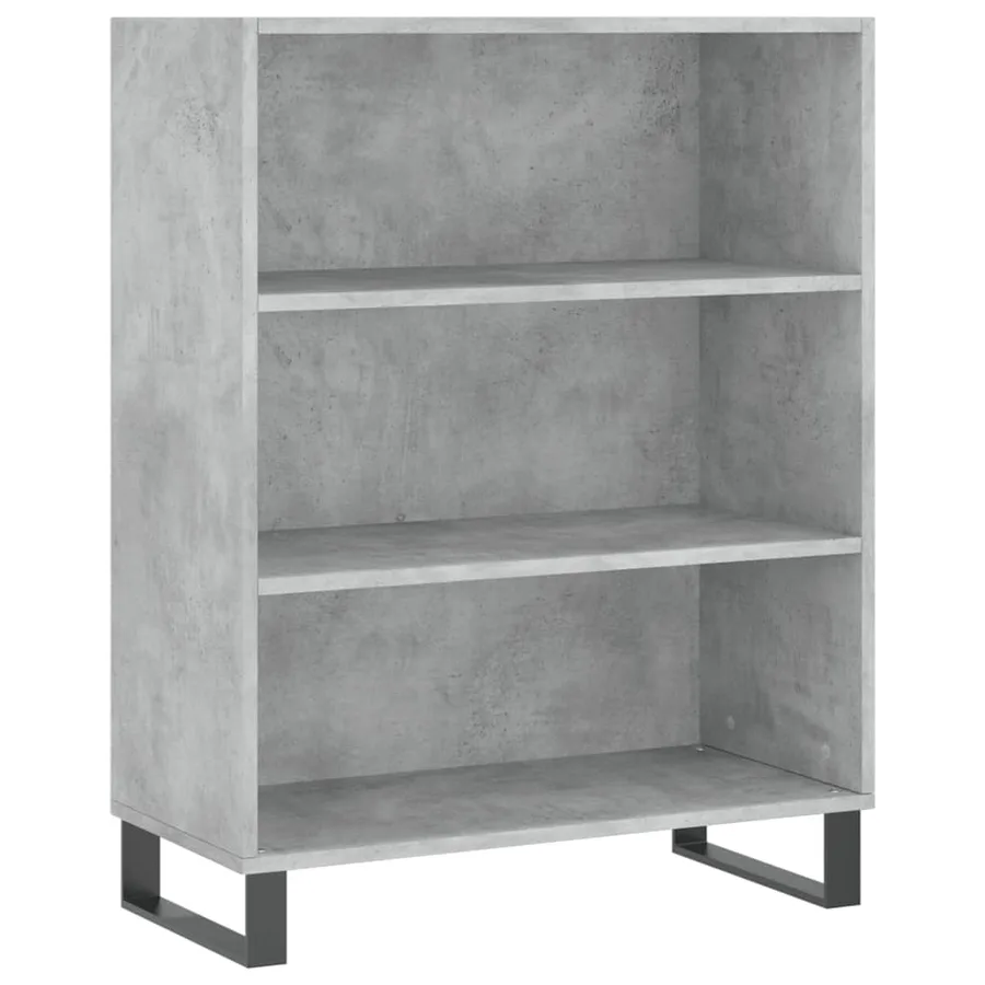 Buffet haut Gris béton 69,5x34x180 cm Bois d'ingénierie - 7