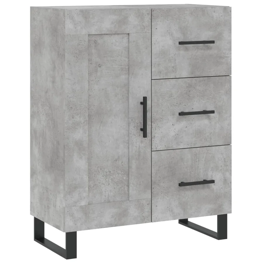 Buffet haut Gris béton 69,5x34x180 cm Bois d'ingénierie - 7