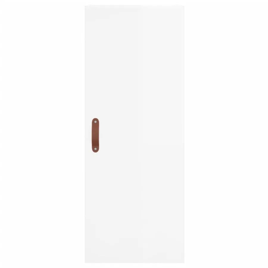 Buffet haut Blanc brillant 34,5x34x180 cm Bois d'ingénierie - 6