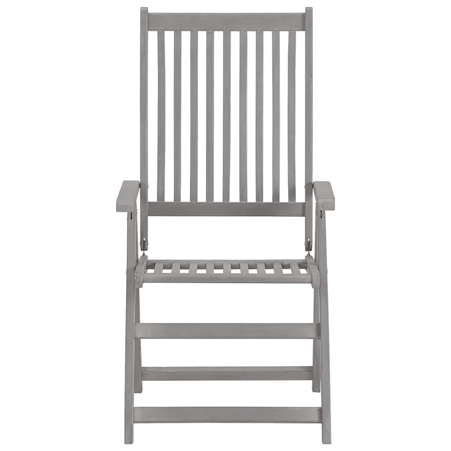 Chaises inclinables de jardin lot de 2 et coussins Bois acacia - 4