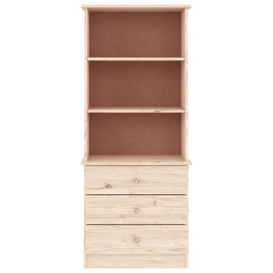 Bibliothèque avec tiroirs ALTA 60x35x142 cm bois massif de pin - 3