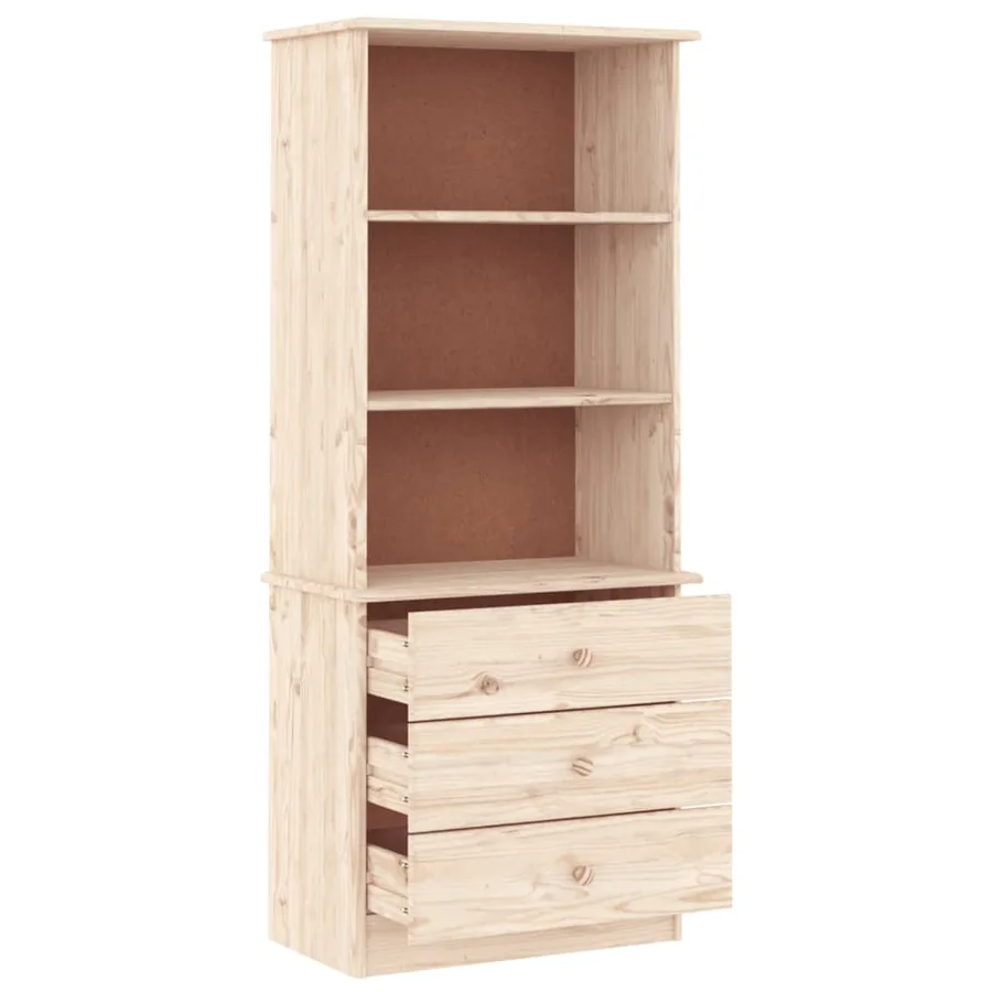 Bibliothèque avec tiroirs ALTA 60x35x142 cm bois massif de pin - 4
