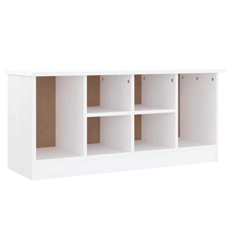 Banc à chaussures ALTA blanc 100x35x45 cm bois massif de pin - 2