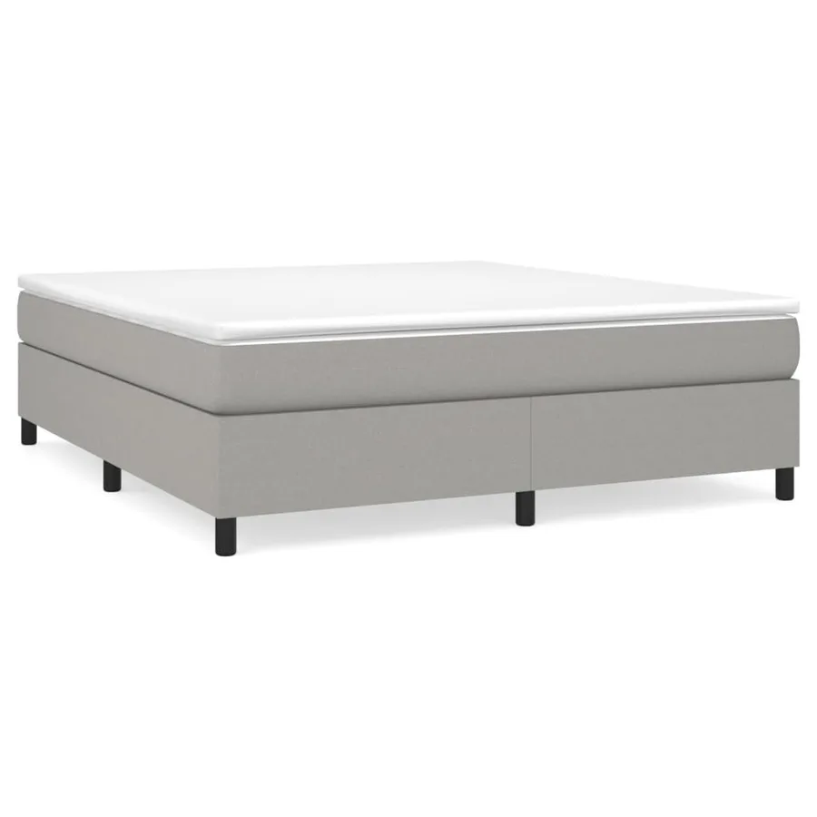 Sommier à lattes de lit avec matelas Gris clair 180x200cm Tissu - 2