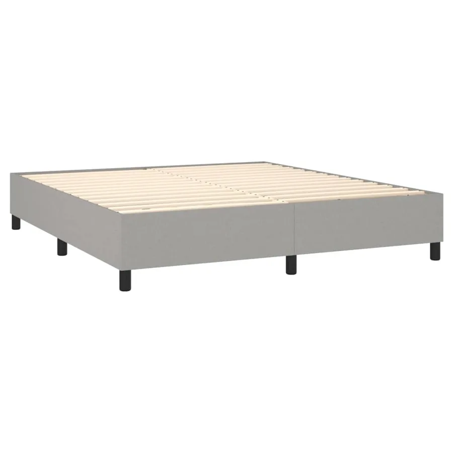 Sommier à lattes de lit avec matelas Gris clair 180x200cm Tissu - 4