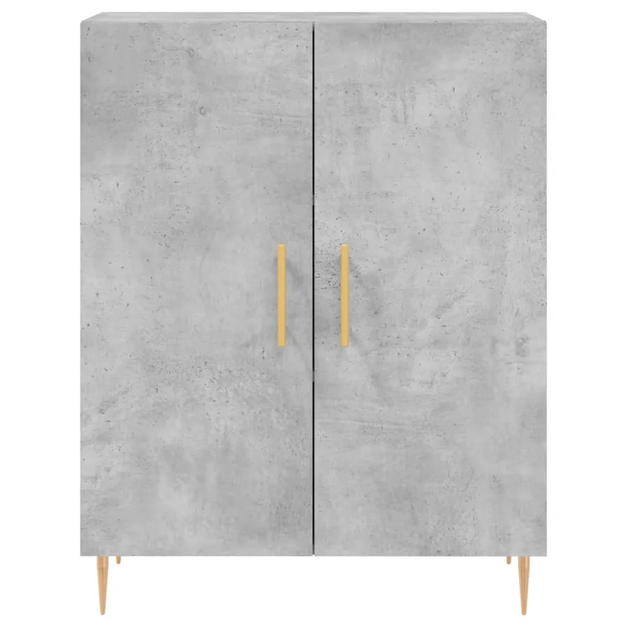 Buffet haut Gris béton 69,5x34x180 cm Bois d'ingénierie - 8