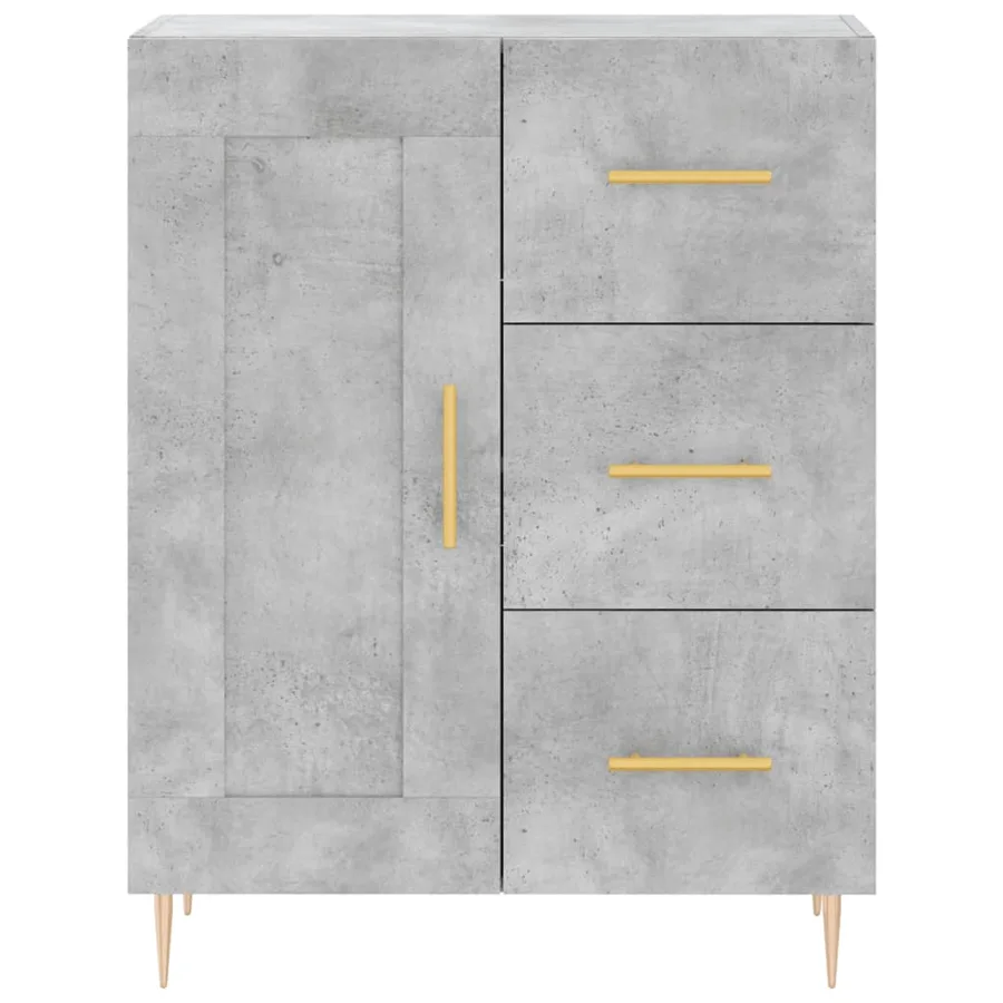 Buffet haut Gris béton 69,5x34x180 cm Bois d'ingénierie - 8